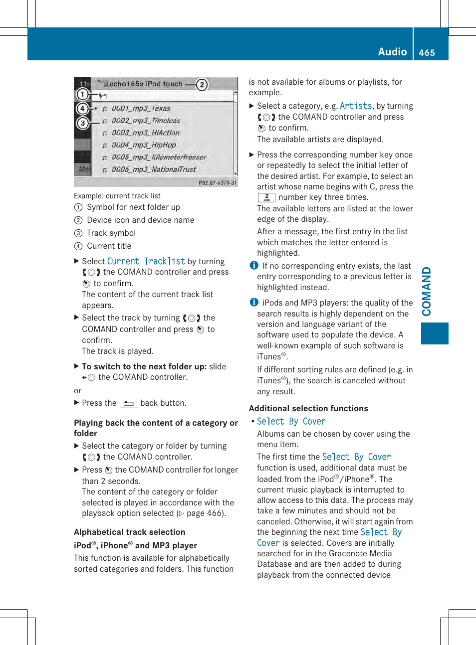 Comand, Audio | Mercedes-Benz SL-Class 2013 Owners Manual User Manual | Page 467 / 590