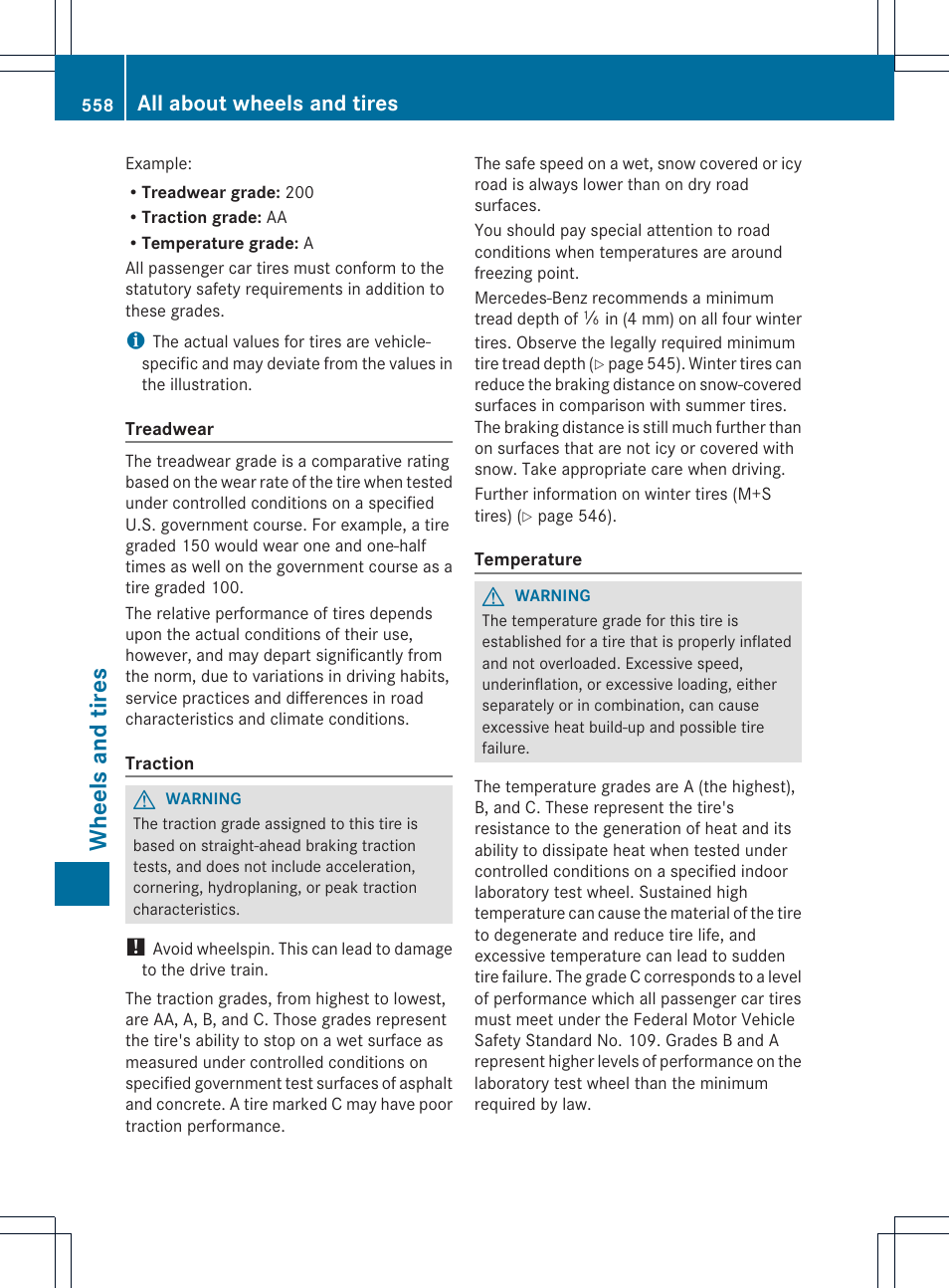 Wheels and tires, All about wheels and tires | Mercedes-Benz SL-Class 2013 Owners Manual User Manual | Page 560 / 590
