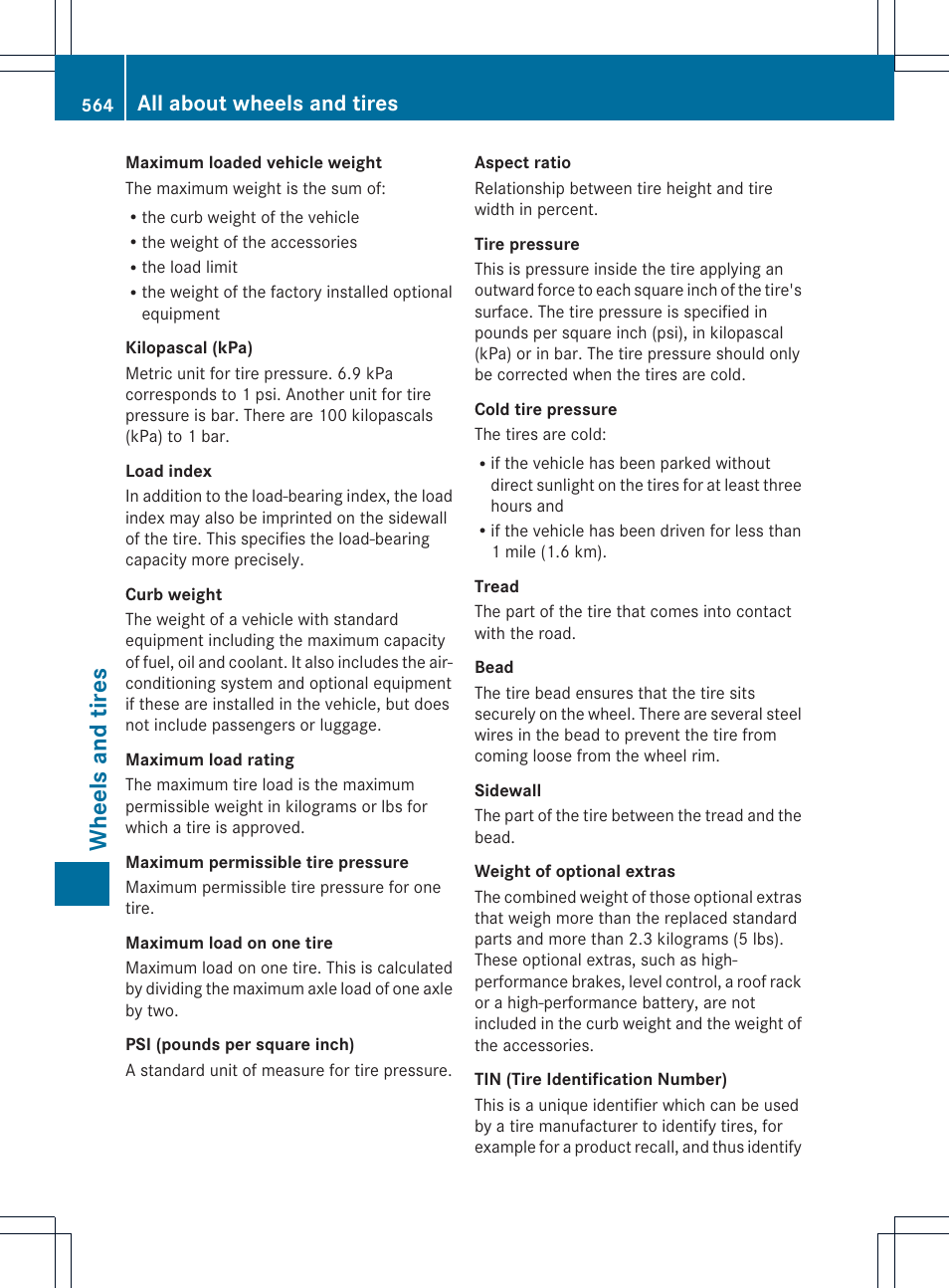 Wheels and tires, All about wheels and tires | Mercedes-Benz SL-Class 2013 Owners Manual User Manual | Page 566 / 590