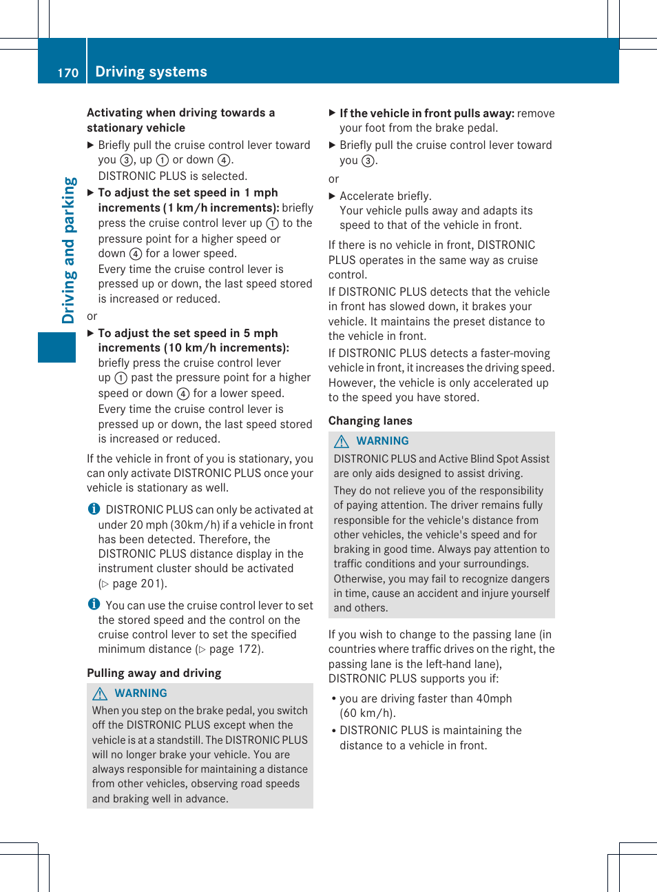 Driv ing and pa rki ng, Driving systems | Mercedes-Benz SLK-Class 2013 Owners Manual User Manual | Page 172 / 358