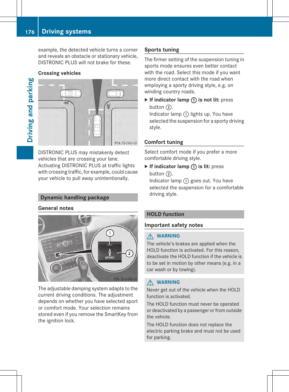 Driving and parking, Driving systems | Mercedes-Benz SLK-Class 2013 Owners Manual User Manual | Page 178 / 358