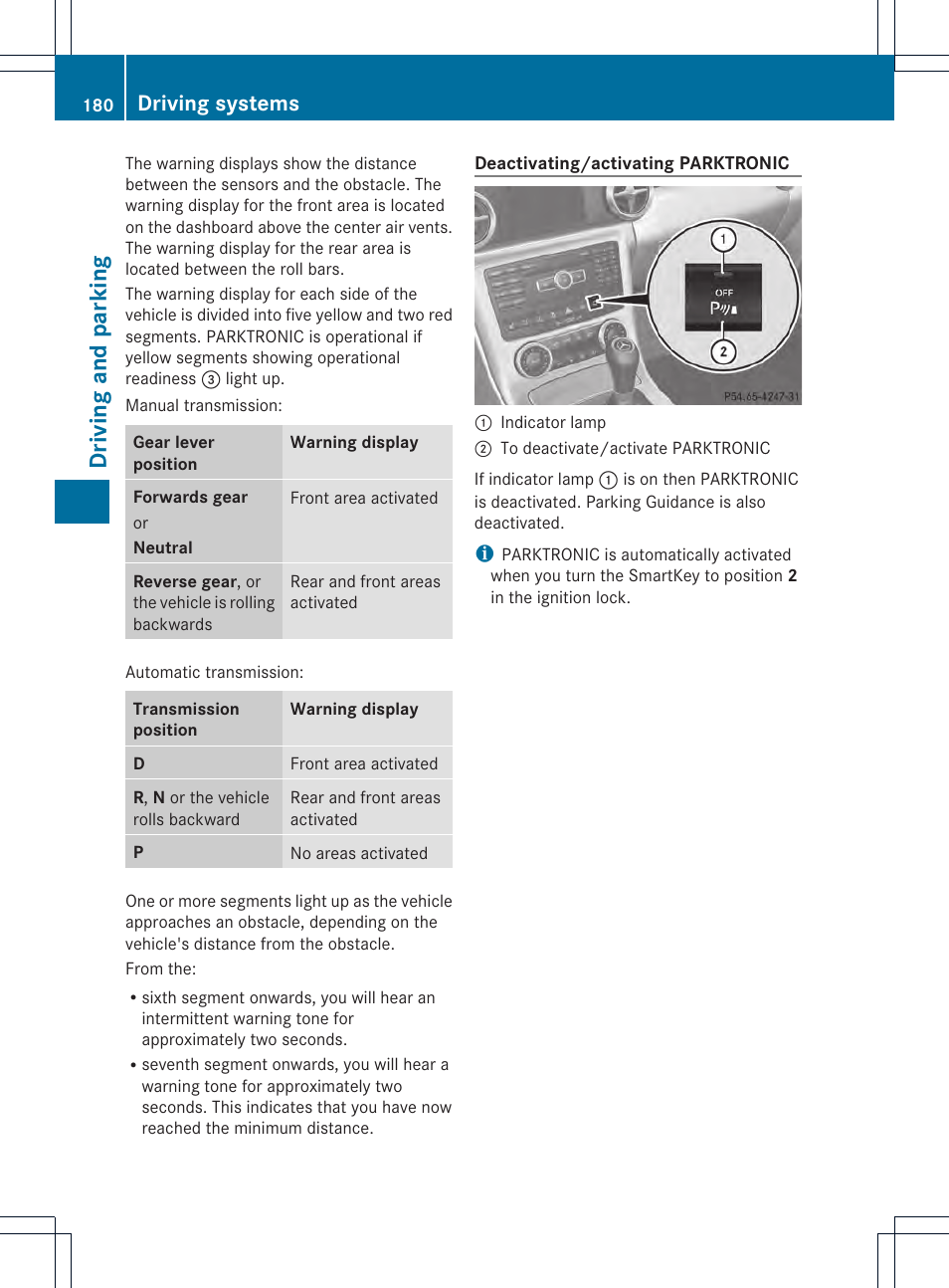 Driving and parking, Driving systems | Mercedes-Benz SLK-Class 2013 Owners Manual User Manual | Page 182 / 358