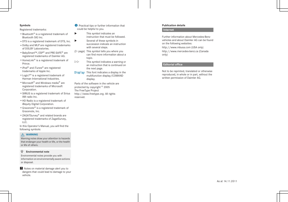 Mercedes-Benz SLK-Class 2013 Owners Manual User Manual | Page 2 / 358