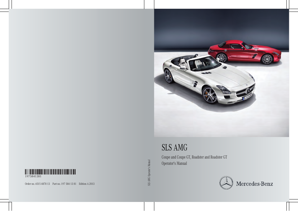 Mercedes-Benz SLS-Class 2013 Owners Manual User Manual | 286 pages