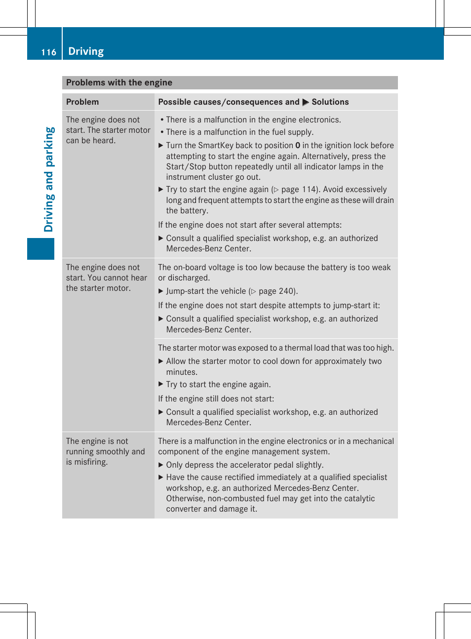 Driving and parking, Driving | Mercedes-Benz SLS-Class 2013 Owners Manual User Manual | Page 118 / 286