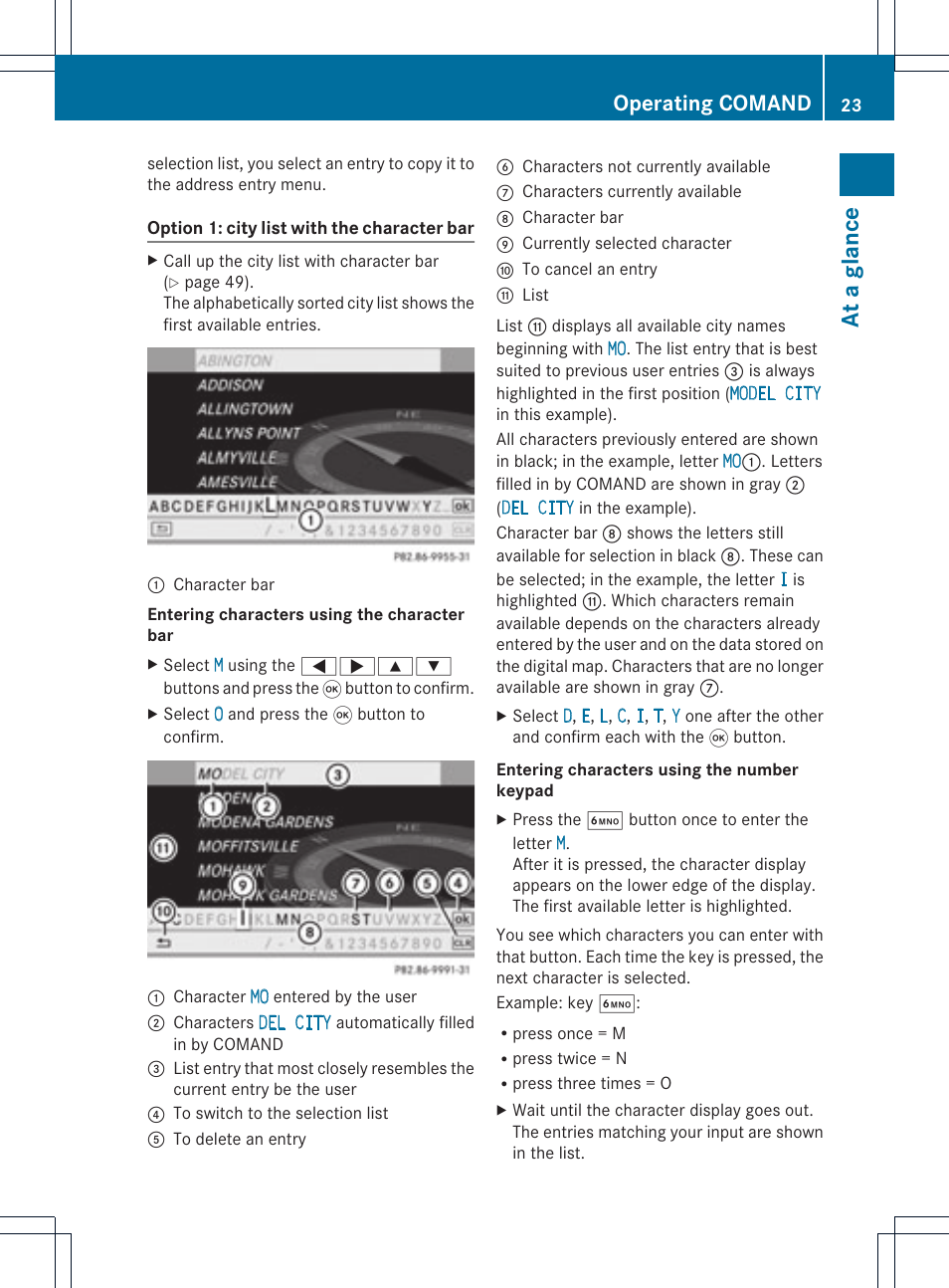 At a glance, Operating comand | Mercedes-Benz GL-Class 2012 COMAND Manual User Manual | Page 25 / 210