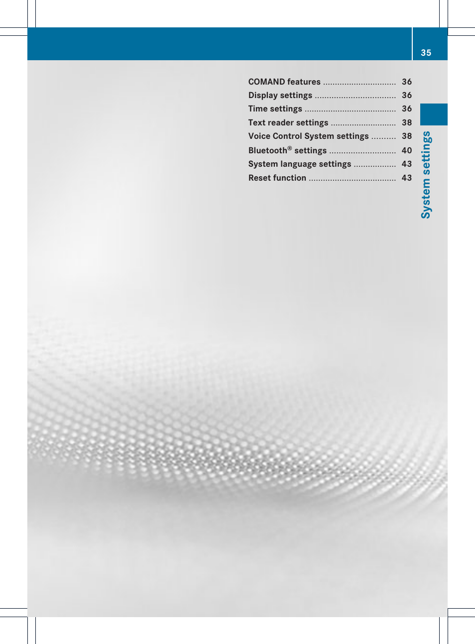 System sett ings | Mercedes-Benz GL-Class 2012 COMAND Manual User Manual | Page 37 / 210