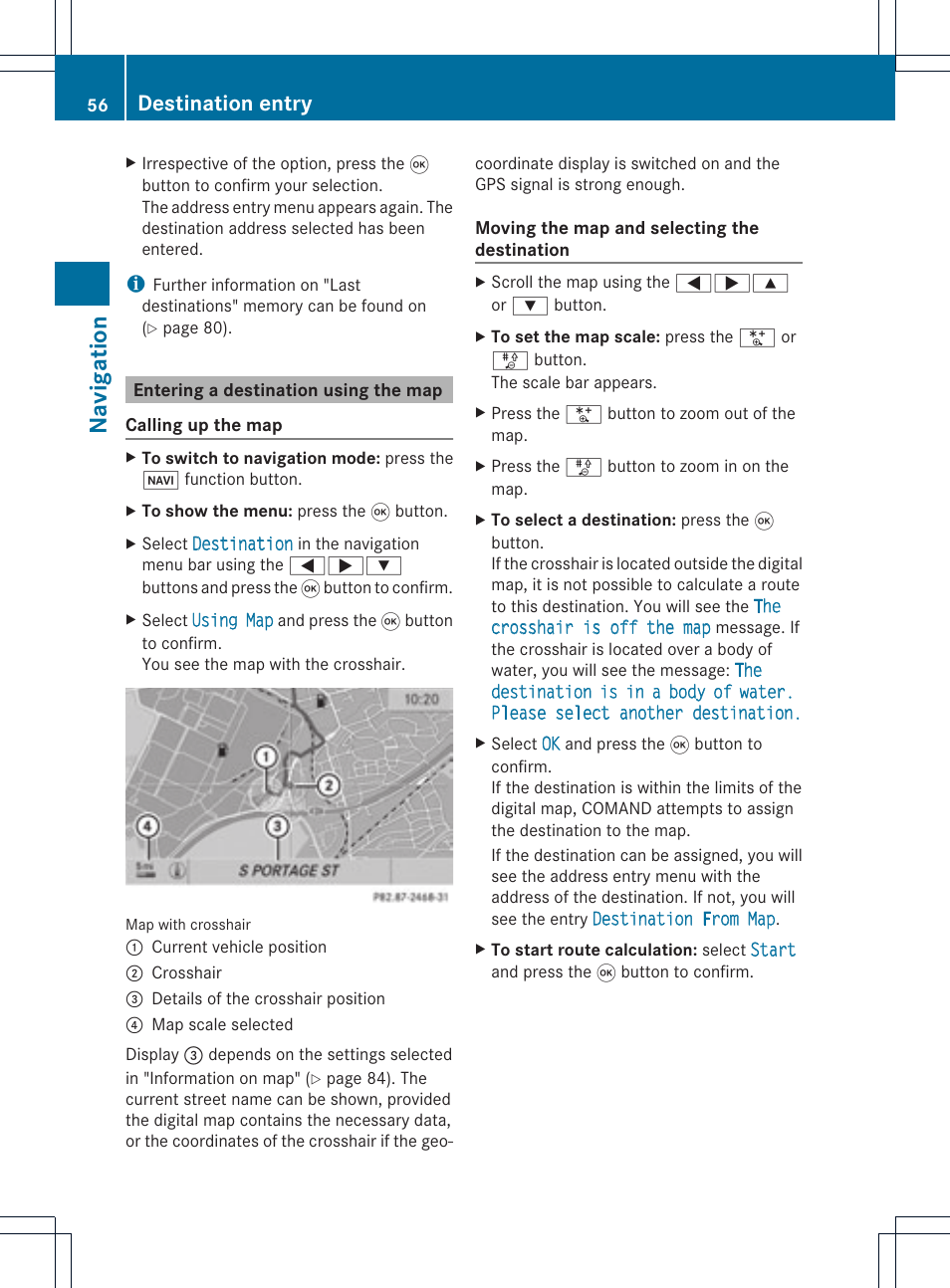 Na vigation, Destination entry | Mercedes-Benz GL-Class 2012 COMAND Manual User Manual | Page 58 / 210
