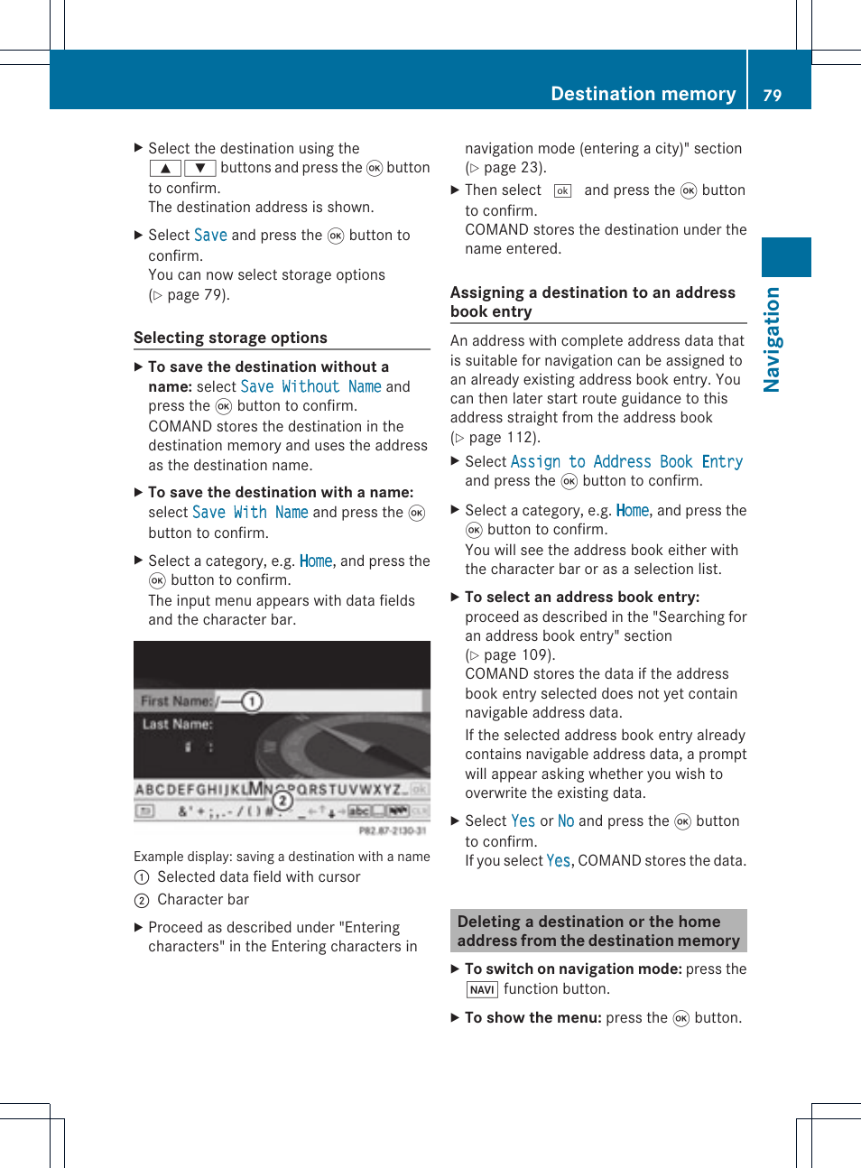 Na viga tion | Mercedes-Benz GL-Class 2012 COMAND Manual User Manual | Page 81 / 210