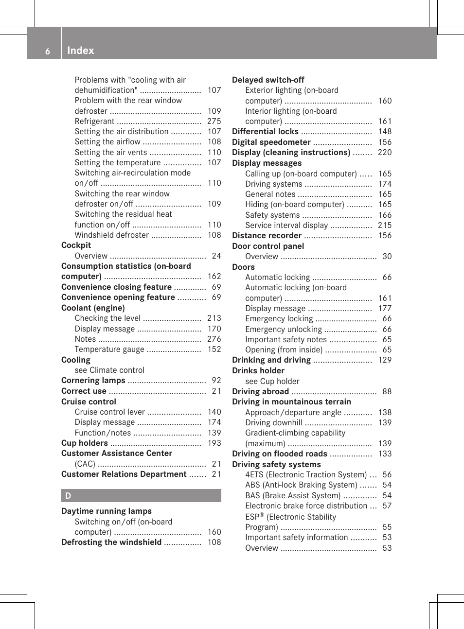 Index | Mercedes-Benz G-Class 2012 Owners Manual User Manual | Page 8 / 284