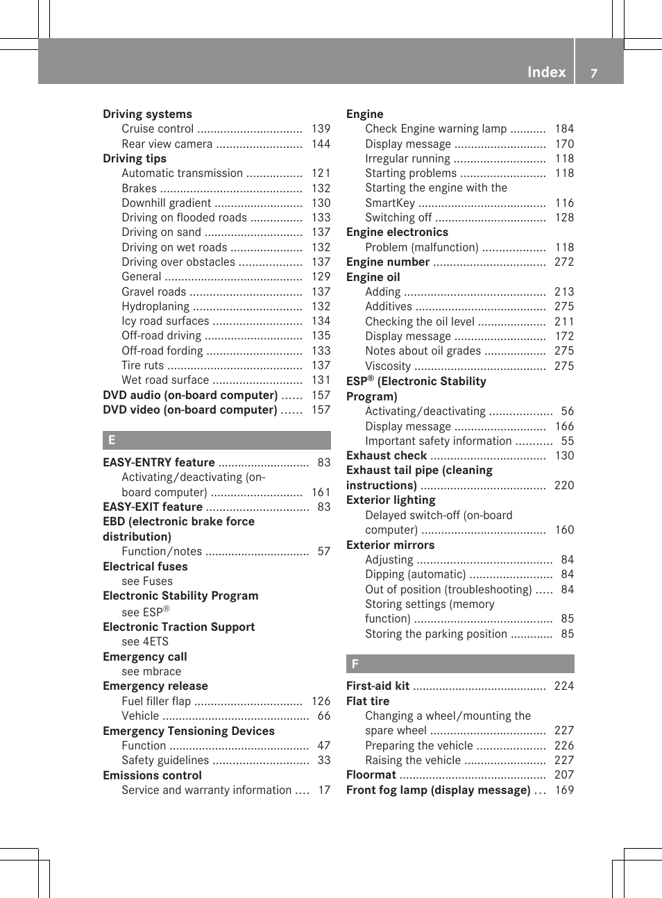 Index | Mercedes-Benz G-Class 2012 Owners Manual User Manual | Page 9 / 284