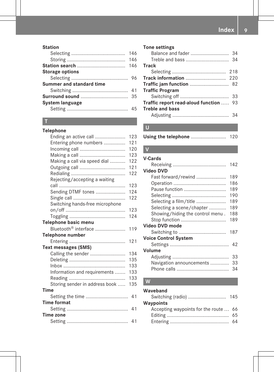 Index | Mercedes-Benz C-Coupe 2012 COMAND Manual User Manual | Page 11 / 234