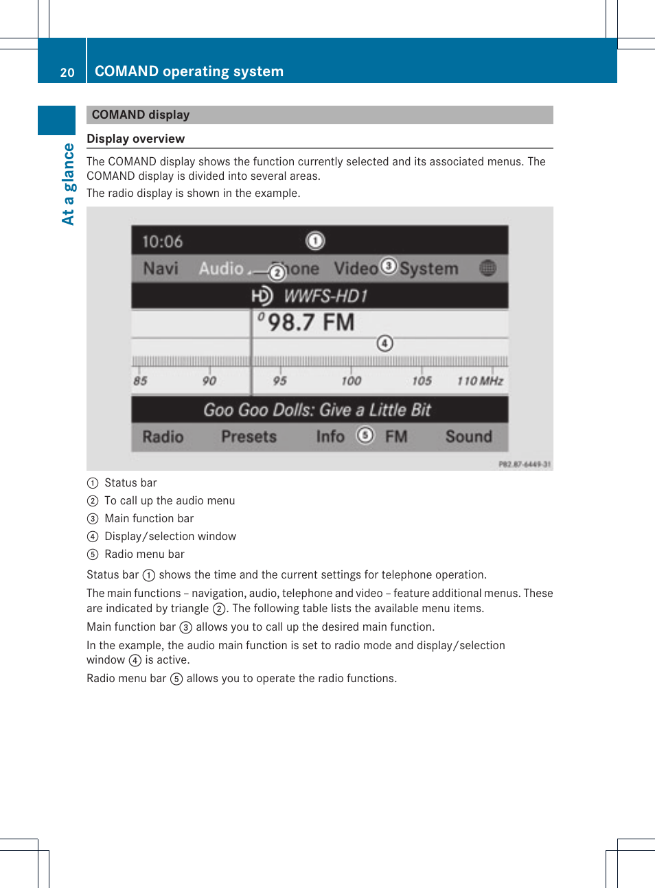 At a glance, Comand operating system | Mercedes-Benz C-Coupe 2012 COMAND Manual User Manual | Page 22 / 234