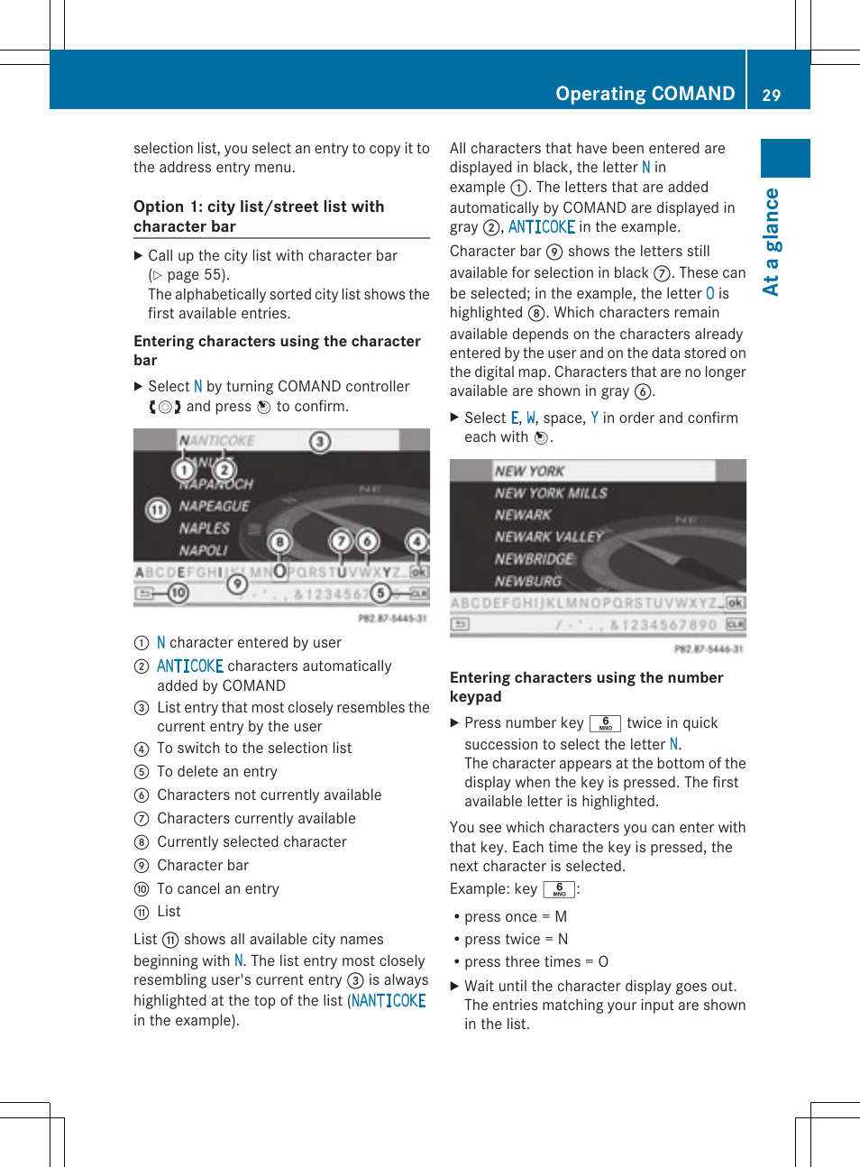 At a glance, Operating comand | Mercedes-Benz C-Coupe 2012 COMAND Manual User Manual | Page 31 / 234