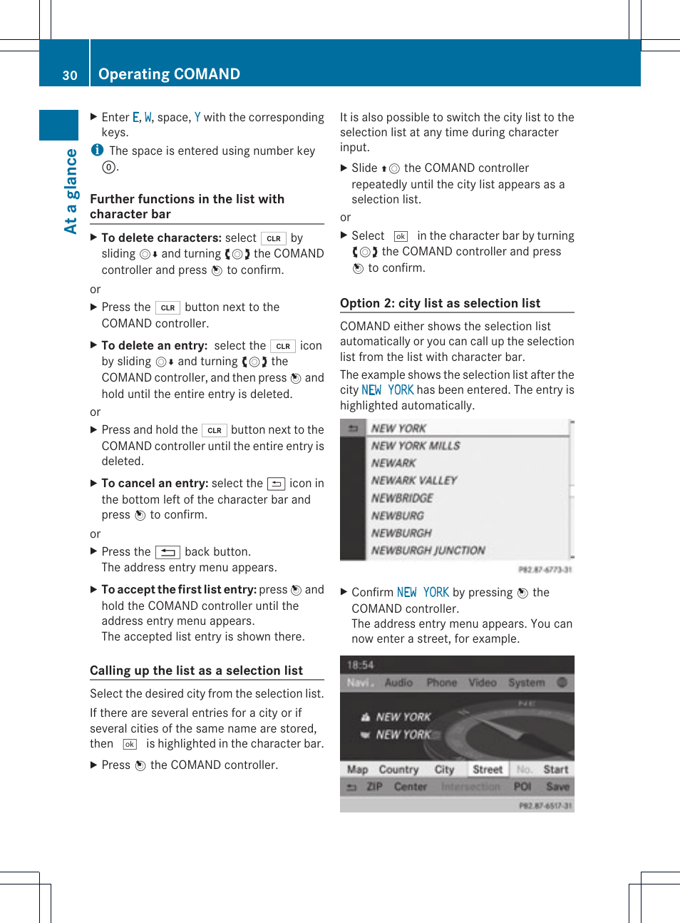 At a glance, Operating comand | Mercedes-Benz C-Coupe 2012 COMAND Manual User Manual | Page 32 / 234