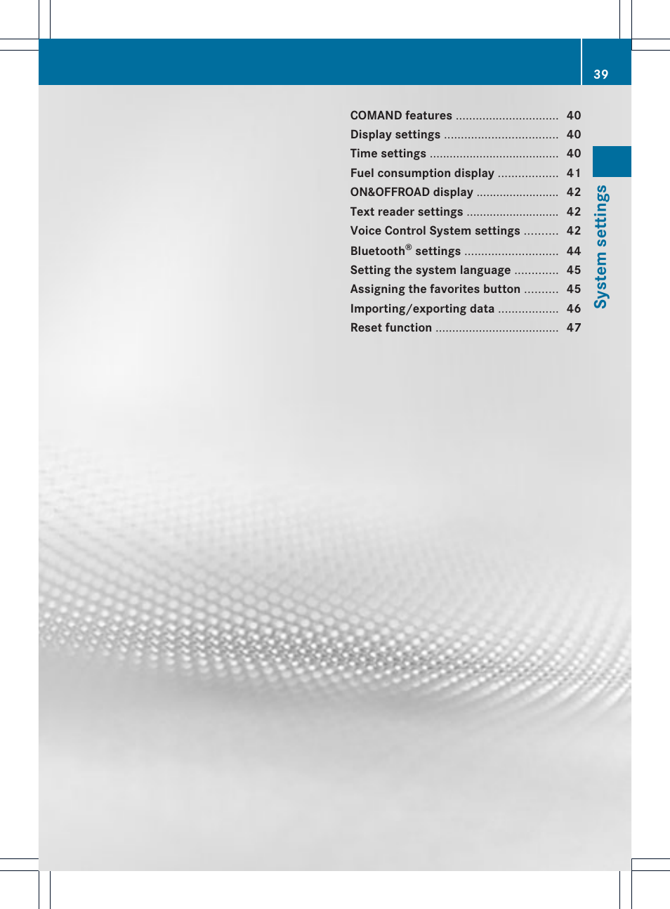 System sett ings | Mercedes-Benz C-Coupe 2012 COMAND Manual User Manual | Page 41 / 234