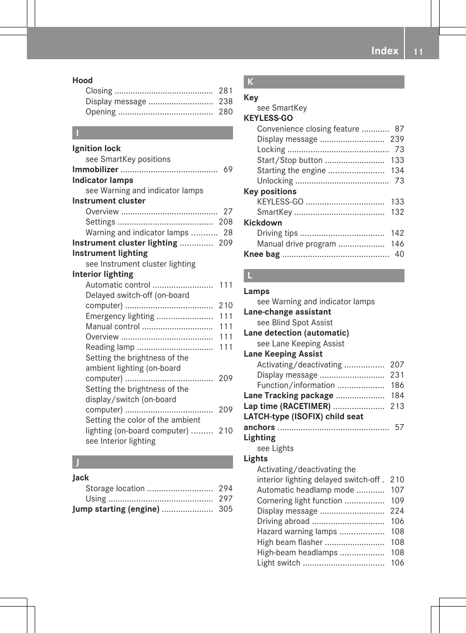 Index | Mercedes-Benz CLS-Class 2012 Owners Manual User Manual | Page 13 / 356