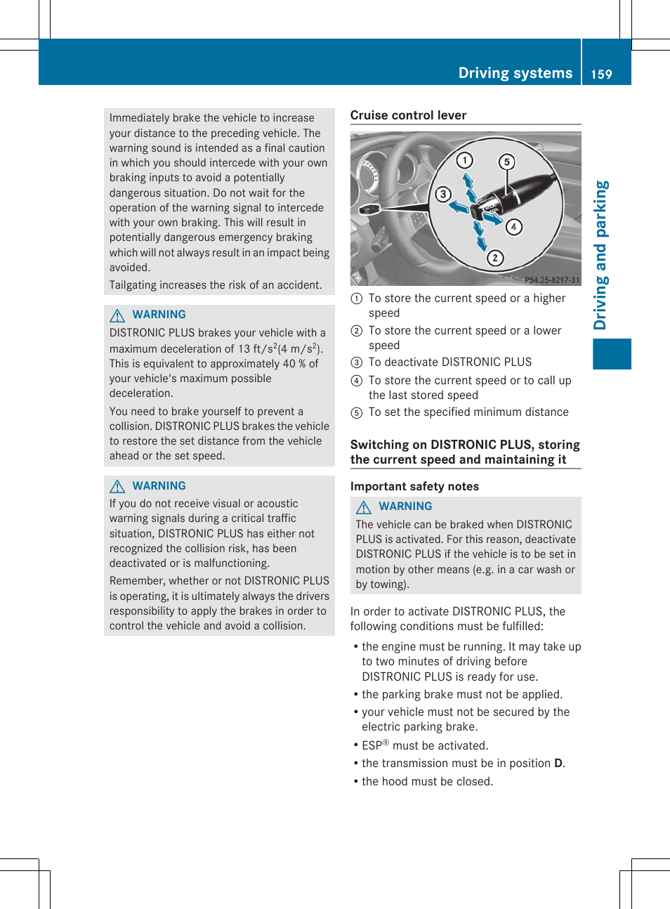 Driving and parking, Driving systems | Mercedes-Benz CLS-Class 2012 Owners Manual User Manual | Page 161 / 356