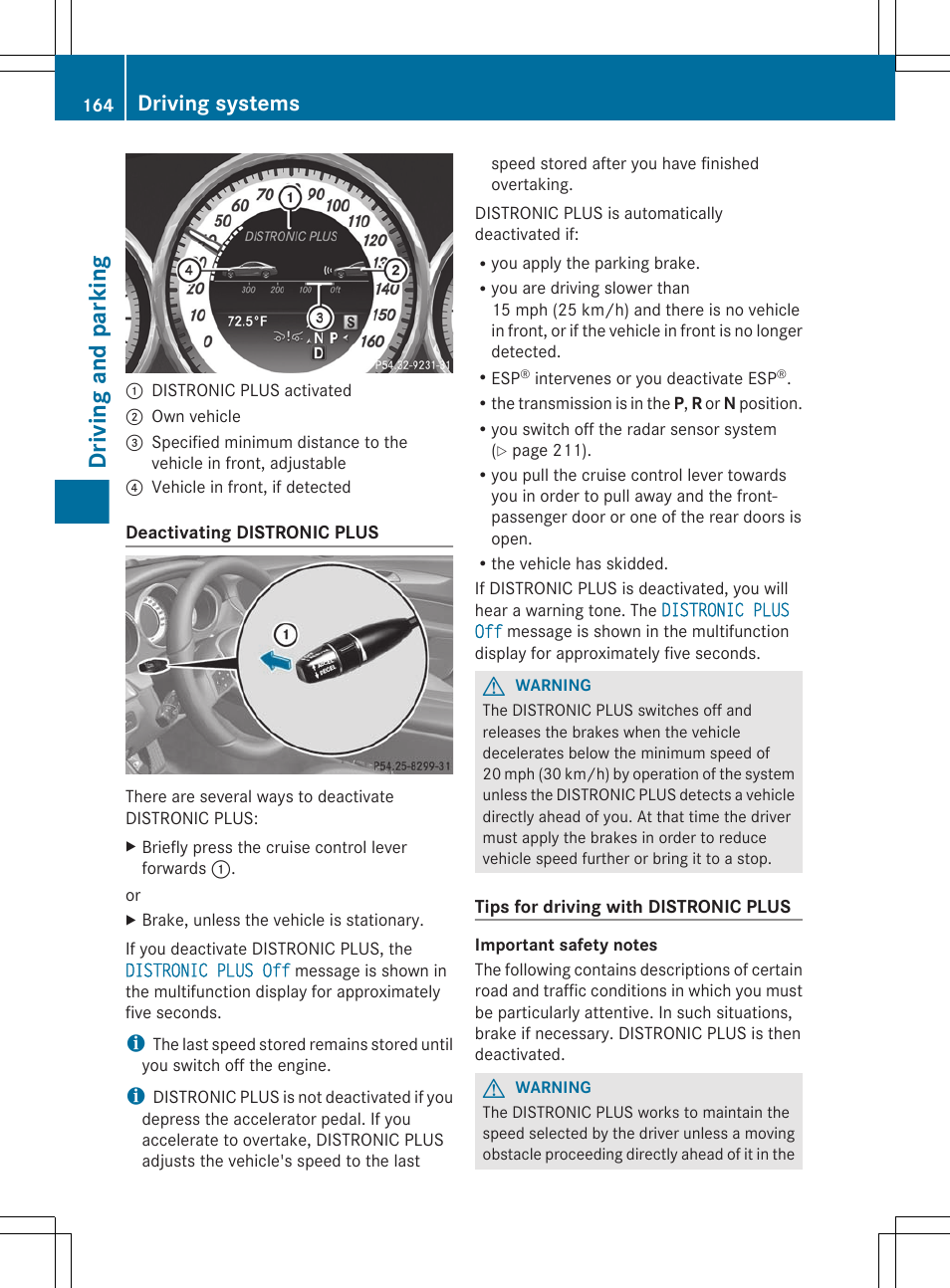 Driving and parking, Driving systems | Mercedes-Benz CLS-Class 2012 Owners Manual User Manual | Page 166 / 356