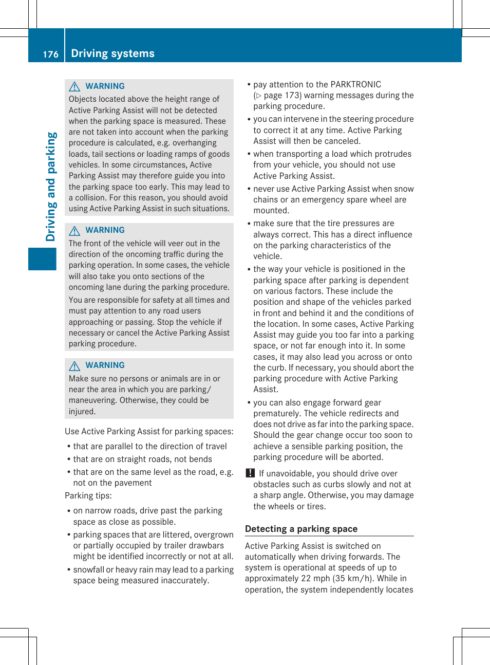 Driving and parking, Driving systems | Mercedes-Benz CLS-Class 2012 Owners Manual User Manual | Page 178 / 356