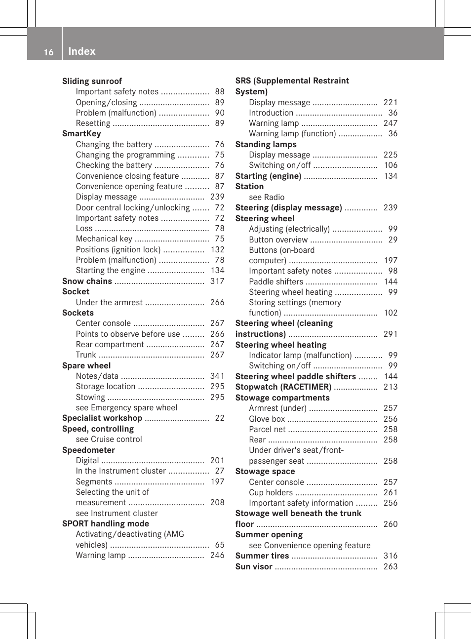 Index | Mercedes-Benz CLS-Class 2012 Owners Manual User Manual | Page 18 / 356