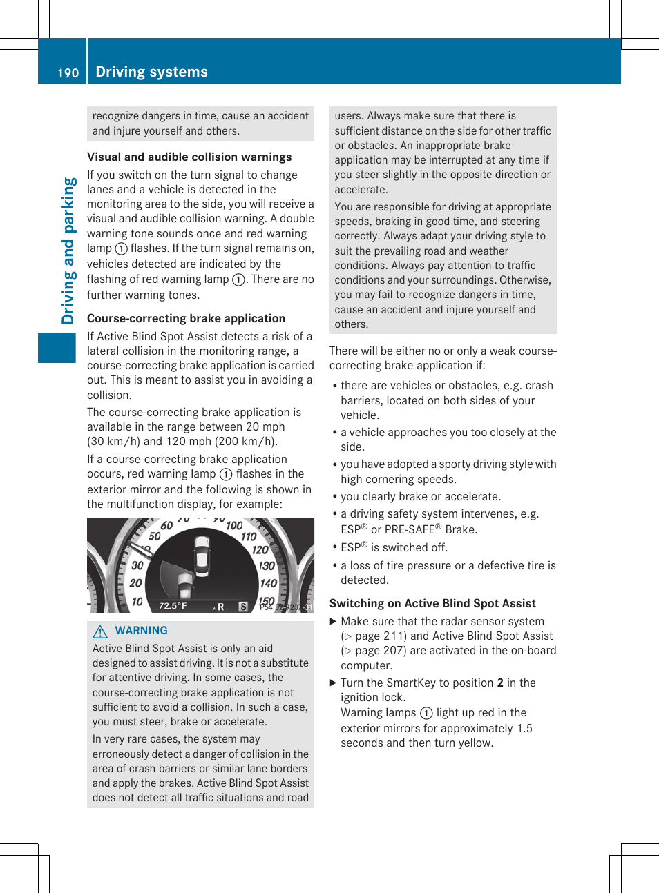 Driving and parking, Driving systems | Mercedes-Benz CLS-Class 2012 Owners Manual User Manual | Page 192 / 356