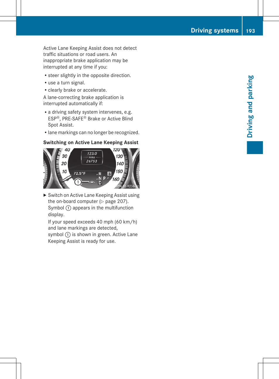 Driving and parking, Driving systems | Mercedes-Benz CLS-Class 2012 Owners Manual User Manual | Page 195 / 356