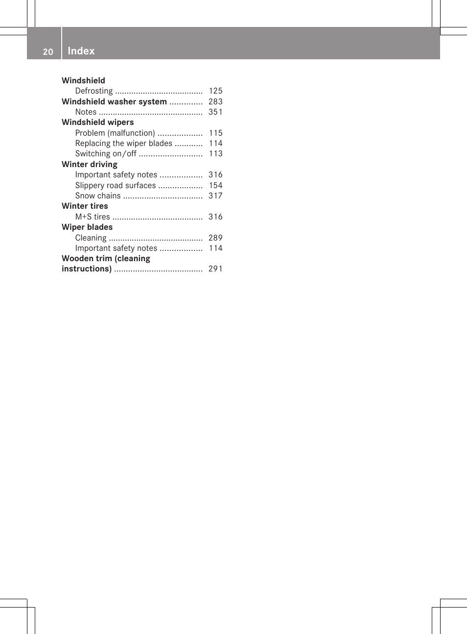 Index | Mercedes-Benz CLS-Class 2012 Owners Manual User Manual | Page 22 / 356