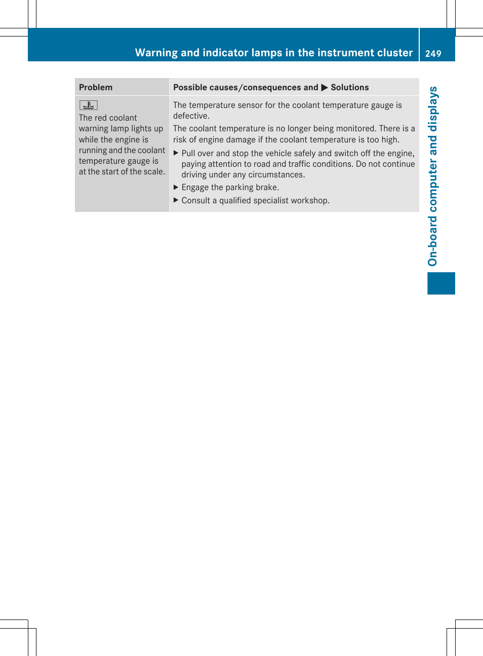 On-board computer and displays | Mercedes-Benz CLS-Class 2012 Owners Manual User Manual | Page 251 / 356