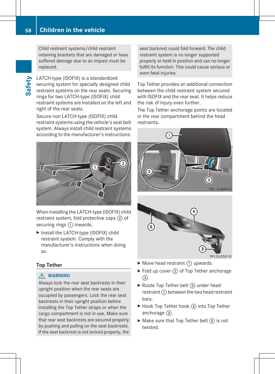 Safety, Children in the vehicle | Mercedes-Benz CLS-Class 2012 Owners Manual User Manual | Page 60 / 356