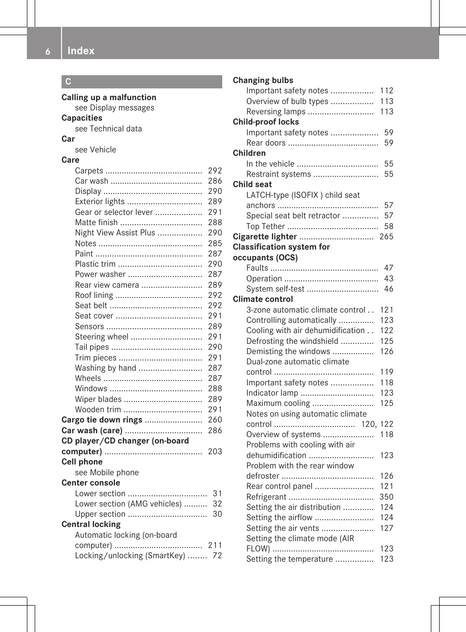 Index | Mercedes-Benz CLS-Class 2012 Owners Manual User Manual | Page 8 / 356