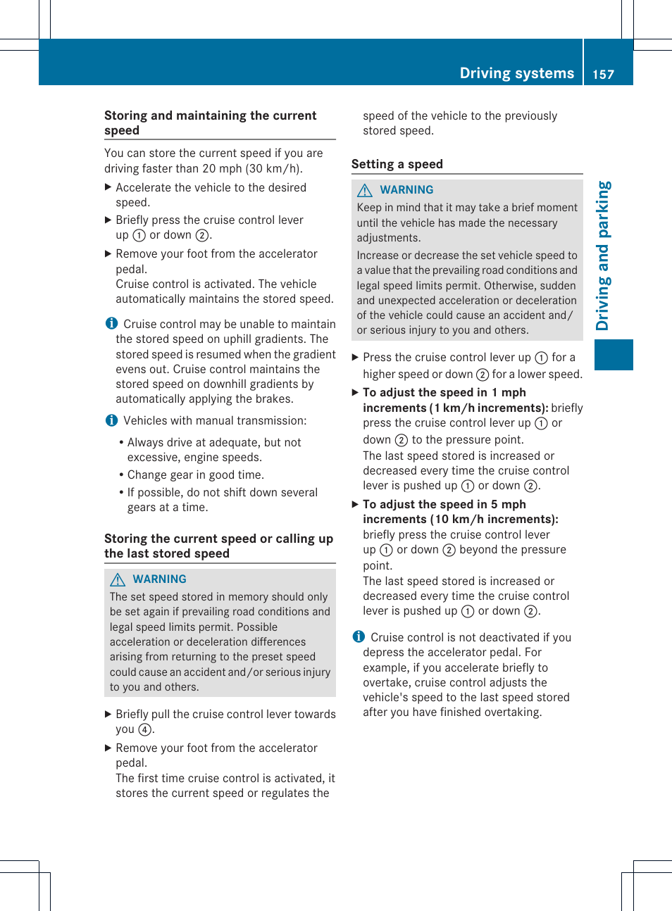 Driving and parking, Driving systems | Mercedes-Benz SLK-Class 2012 Owners Manual User Manual | Page 159 / 334