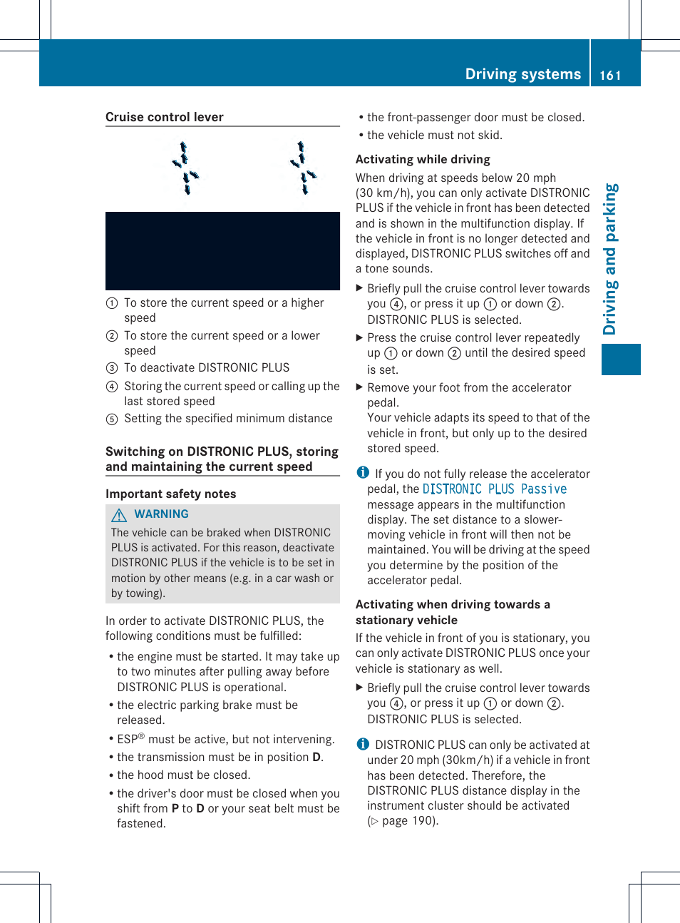 Driving and parking, Driving systems | Mercedes-Benz SLK-Class 2012 Owners Manual User Manual | Page 163 / 334