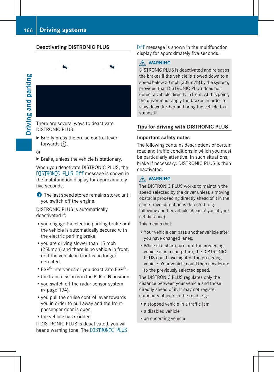 Driving and parking, Driving systems | Mercedes-Benz SLK-Class 2012 Owners Manual User Manual | Page 168 / 334