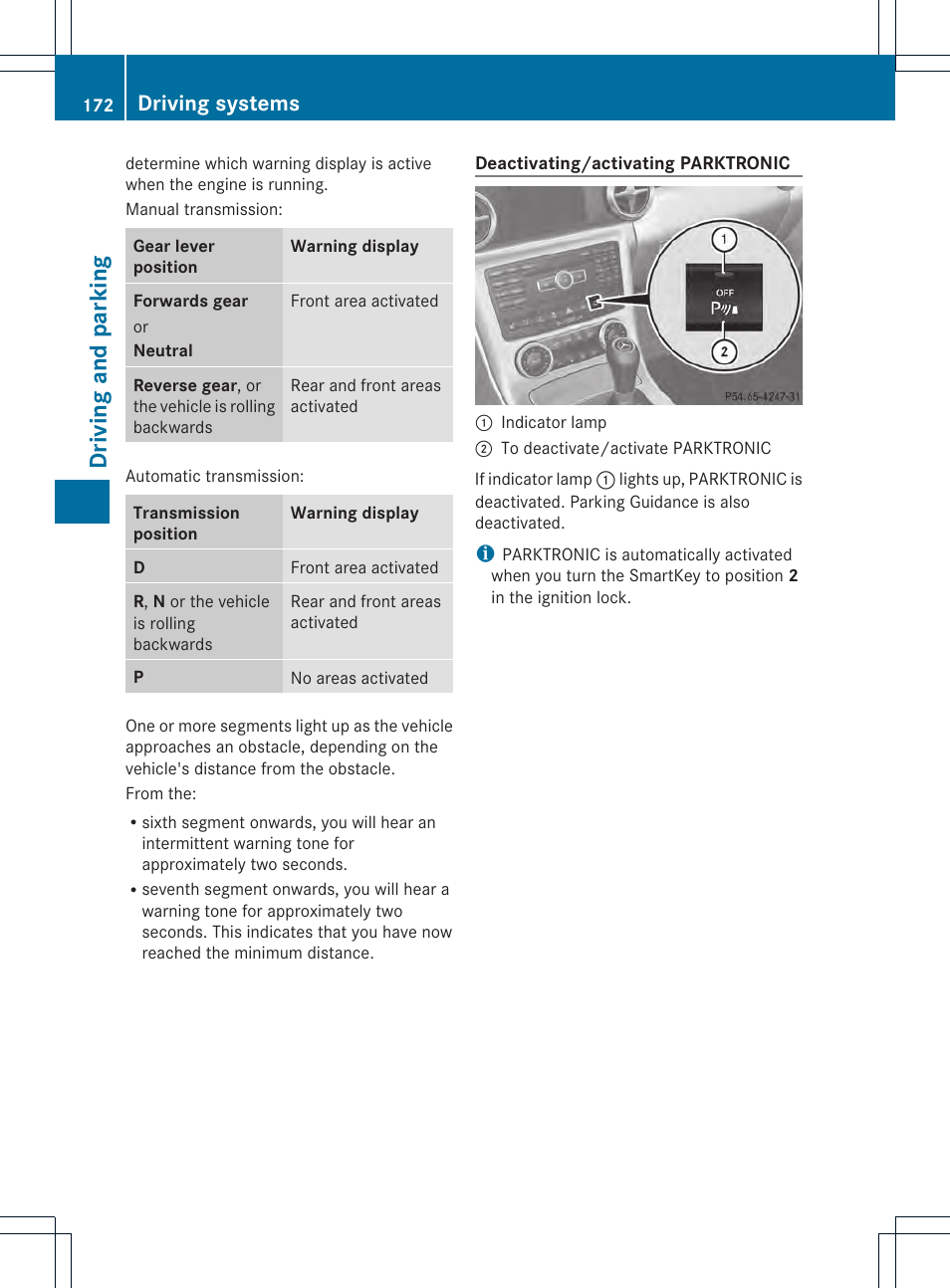 Driving and parking, Driving systems | Mercedes-Benz SLK-Class 2012 Owners Manual User Manual | Page 174 / 334
