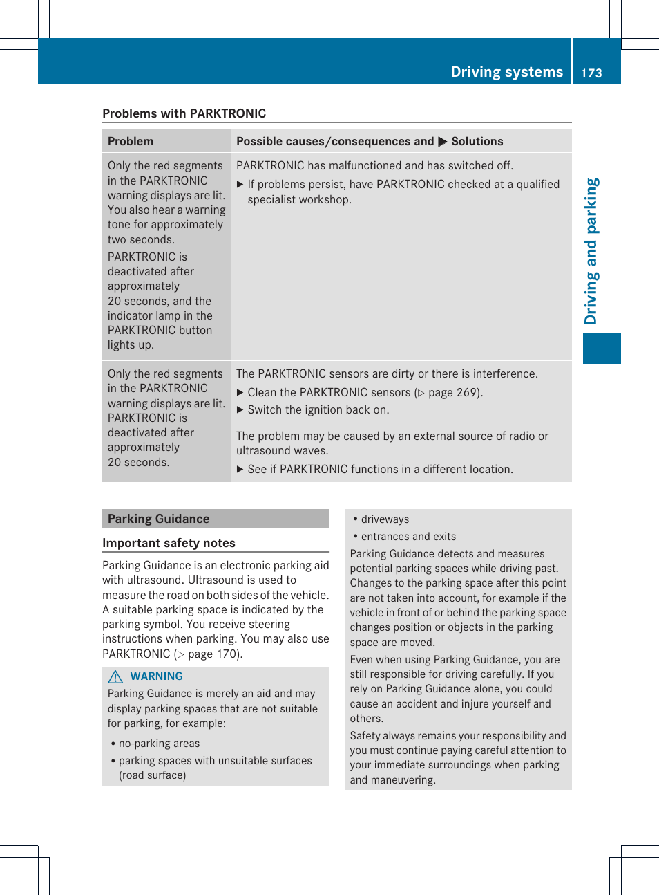 Driving and parking, Driving systems | Mercedes-Benz SLK-Class 2012 Owners Manual User Manual | Page 175 / 334