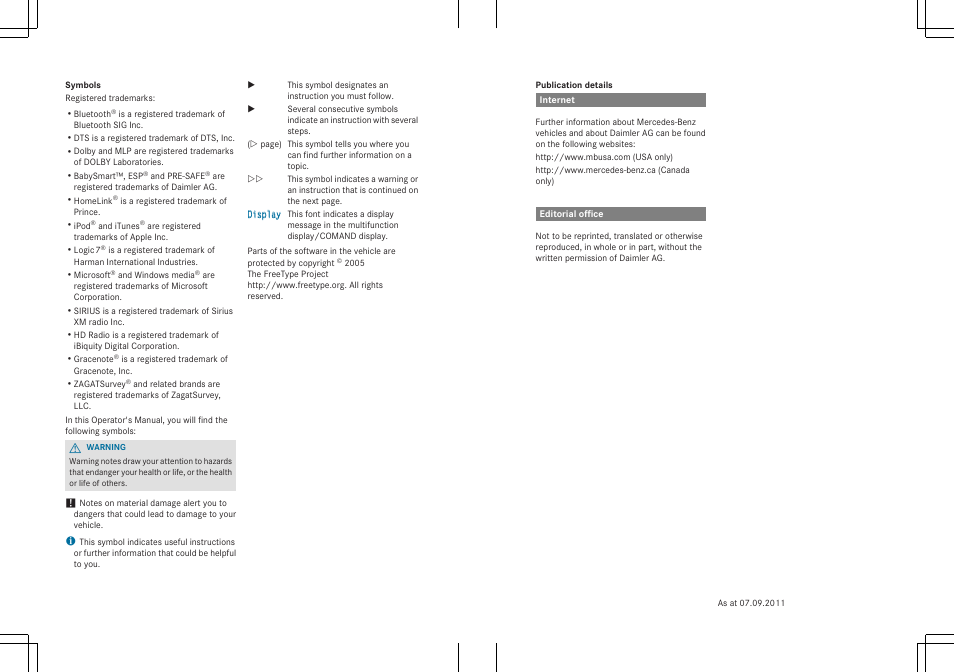 Mercedes-Benz SLK-Class 2012 Owners Manual User Manual | Page 2 / 334