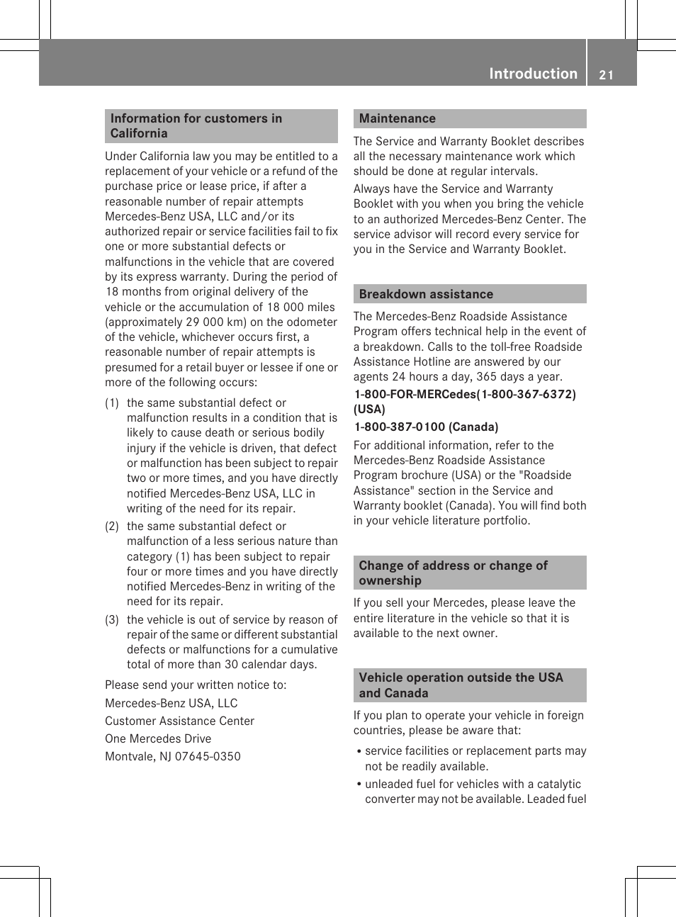 Introduction | Mercedes-Benz SLK-Class 2012 Owners Manual User Manual | Page 23 / 334
