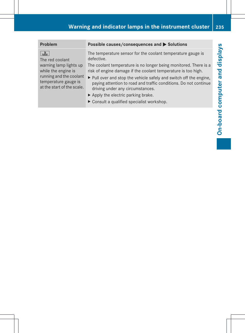 On-board computer and displays | Mercedes-Benz SLK-Class 2012 Owners Manual User Manual | Page 237 / 334