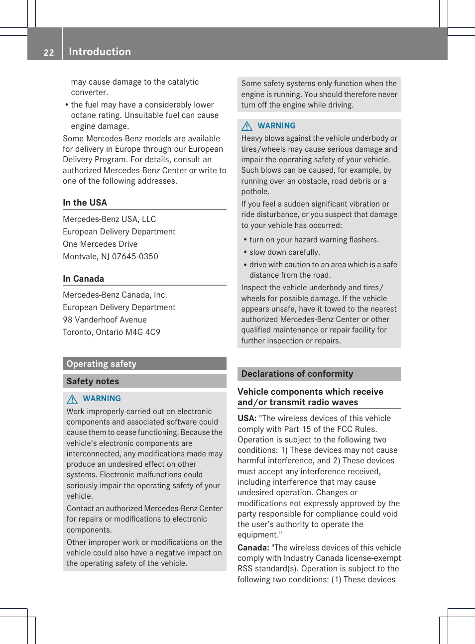 Introduction | Mercedes-Benz SLK-Class 2012 Owners Manual User Manual | Page 24 / 334