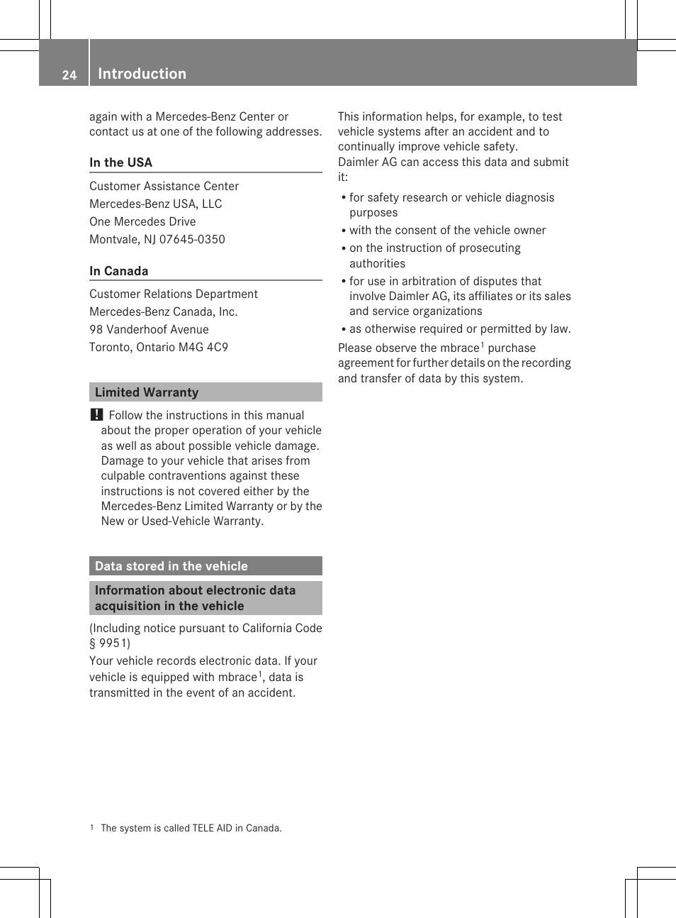 Introduction | Mercedes-Benz SLK-Class 2012 Owners Manual User Manual | Page 26 / 334