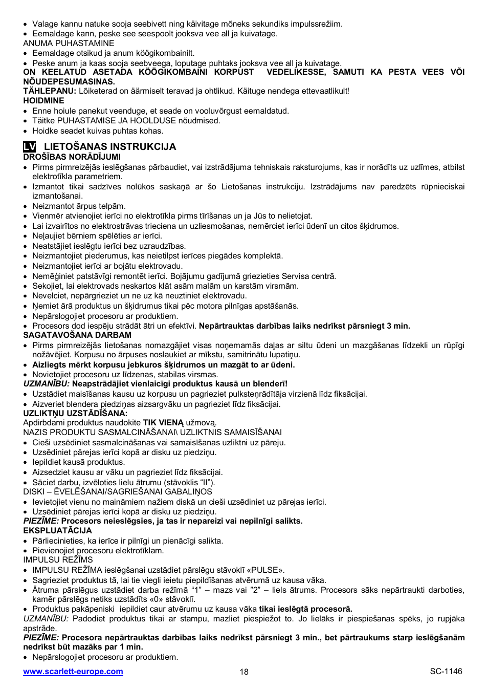 Scarlett SC-1146 User Manual | Page 18 / 27