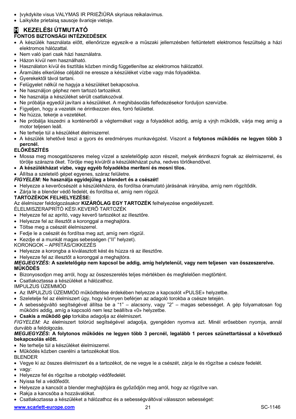 Scarlett SC-1146 User Manual | Page 21 / 27