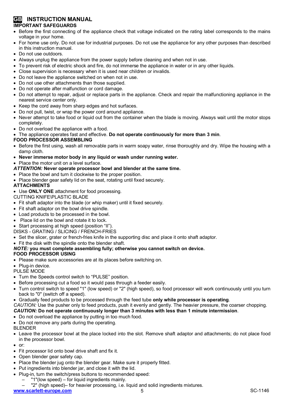 Scarlett SC-1146 User Manual | Page 5 / 27