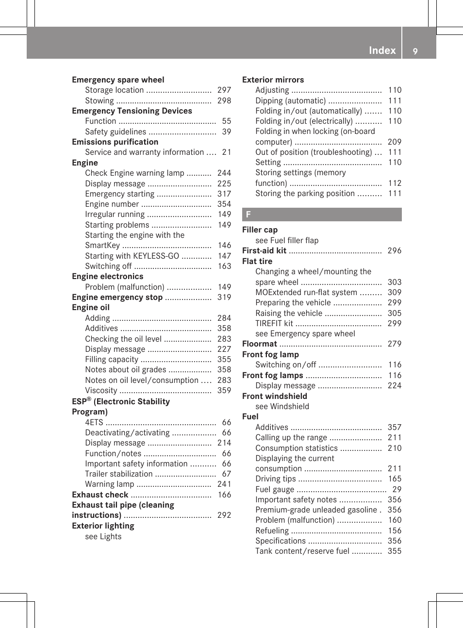Index | Mercedes-Benz R-Class 2012 Owners Manual User Manual | Page 11 / 368