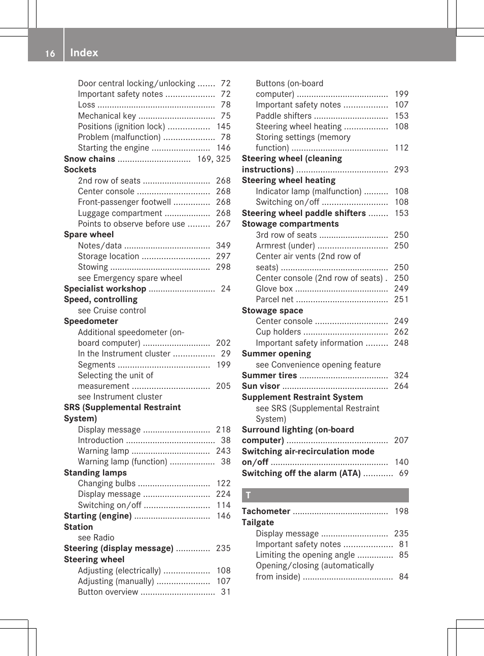 Index | Mercedes-Benz R-Class 2012 Owners Manual User Manual | Page 18 / 368