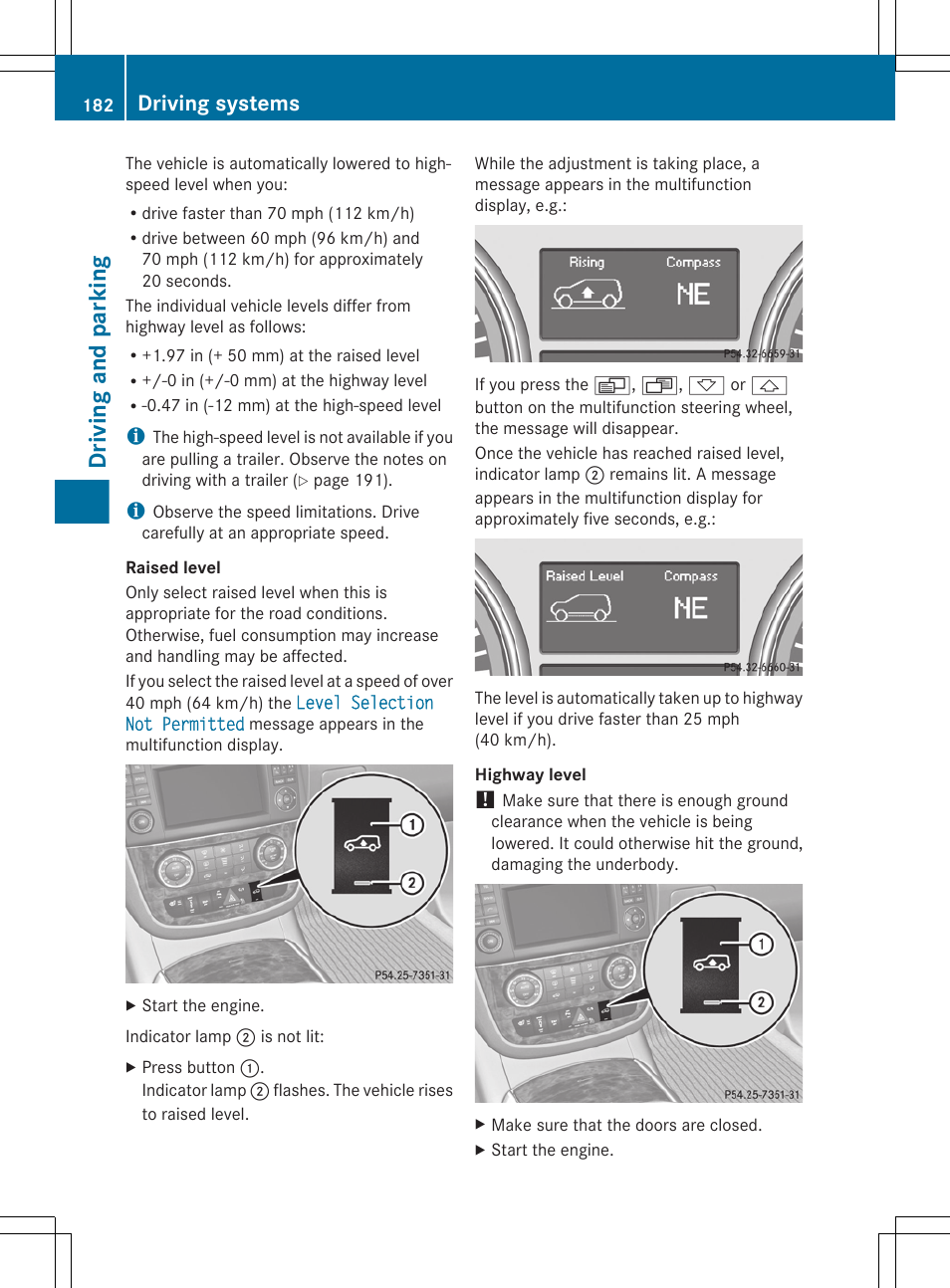 Conditions, Normal road conditions, Driving and parking | Driving systems | Mercedes-Benz R-Class 2012 Owners Manual User Manual | Page 184 / 368