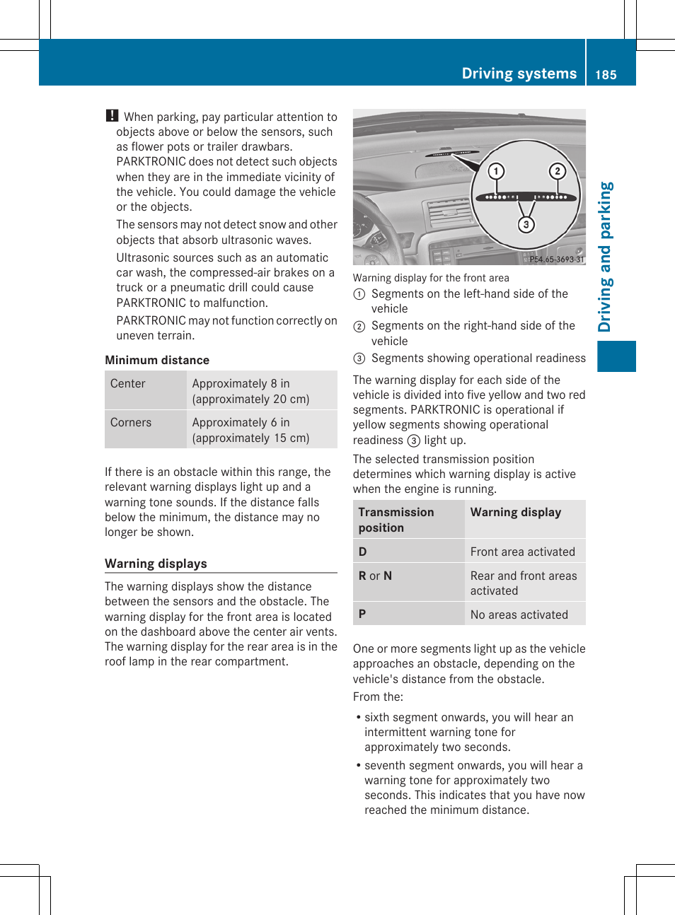 Driving and parking, Driving systems | Mercedes-Benz R-Class 2012 Owners Manual User Manual | Page 187 / 368