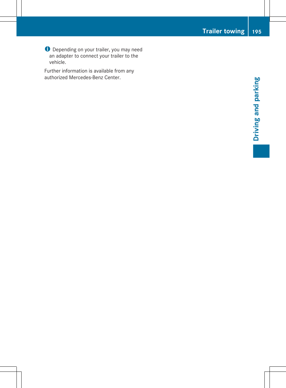 Driving and parking, Trailer towing | Mercedes-Benz R-Class 2012 Owners Manual User Manual | Page 197 / 368