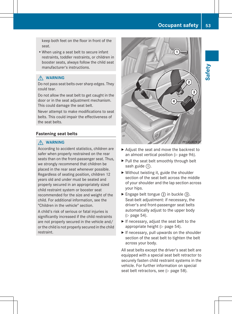 Safety, Occupant safety | Mercedes-Benz R-Class 2012 Owners Manual User Manual | Page 55 / 368